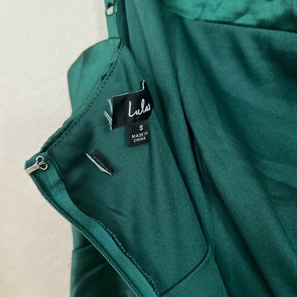 Unmistakable Allure Emerald Green Satin Pleated Maxi Dress - Picture 10 of 10